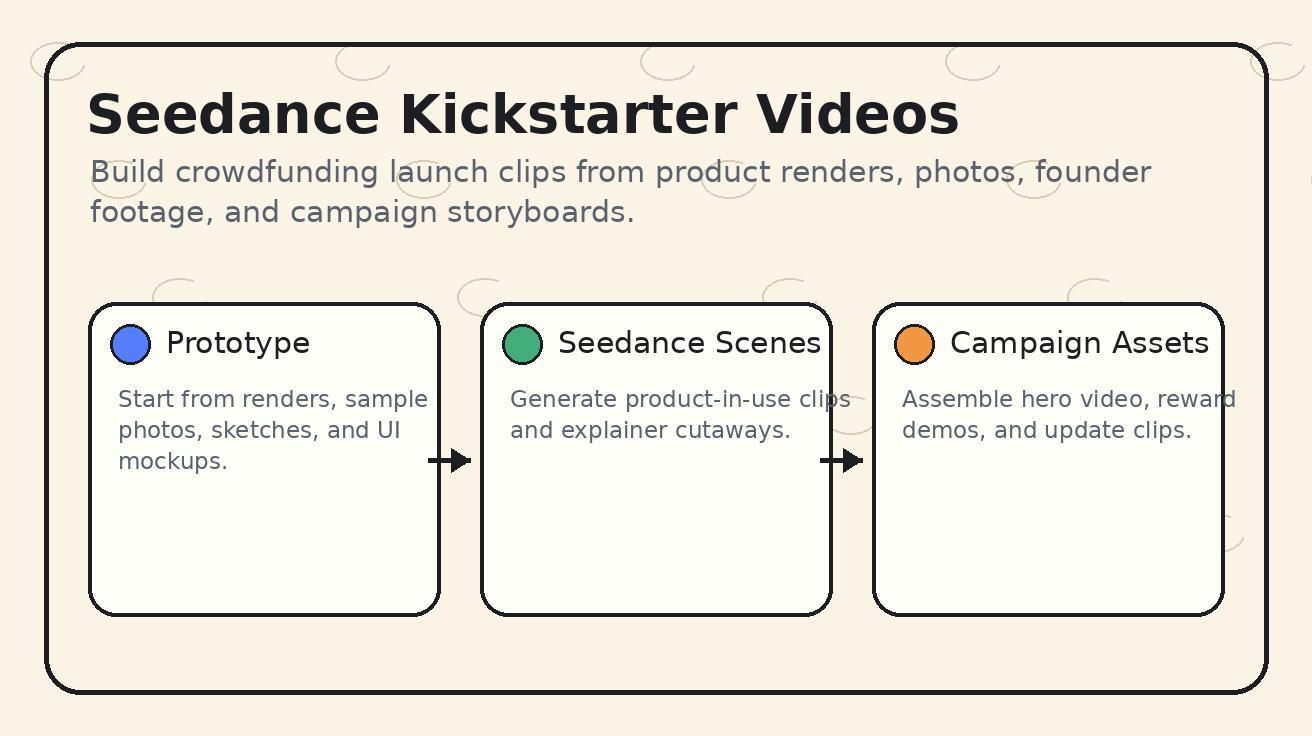 Seedance Kickstarter 캠페인 비디오 2026: 크라우드펀딩을 위한 AI 제품 출시 워크플로우