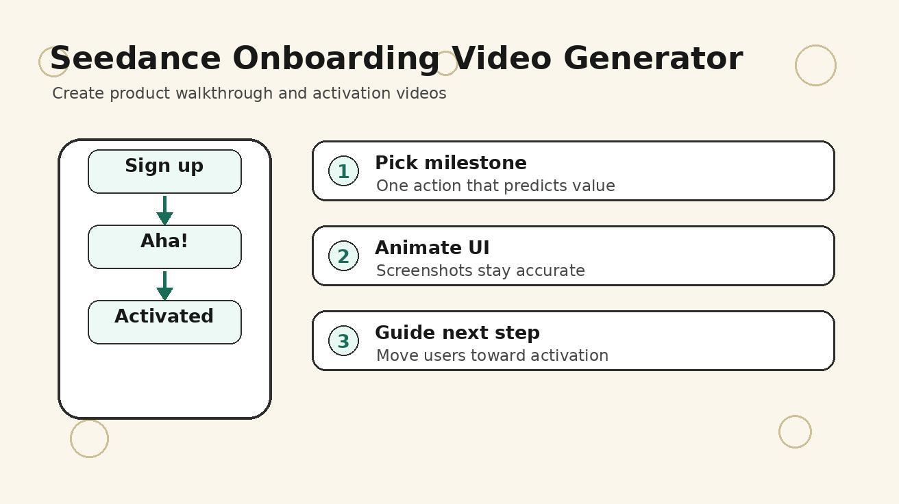Seedance Onboarding-Video-Generator 2026: Produkt-Walkthrough- und User-Activation-Videos erstellen