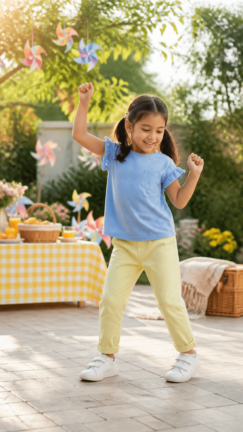 Playful Family Dance family portrait example