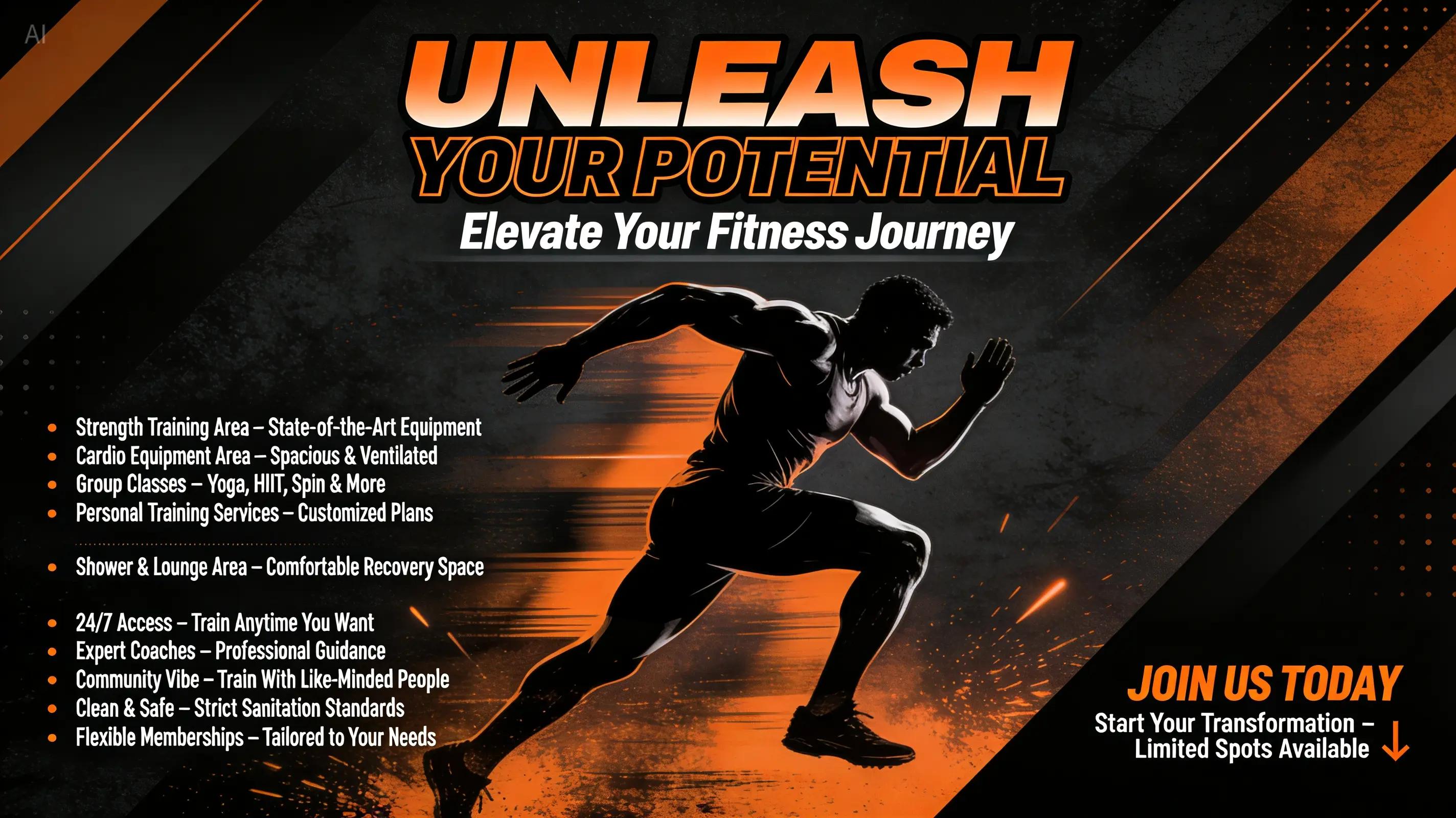 Fitnessstudio-Werbemotiv