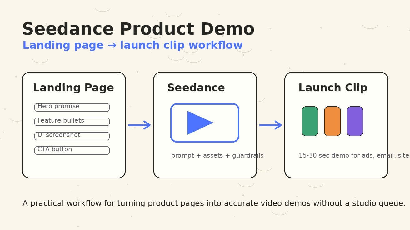 Seedance Produkt-Demo-Video-Generator 2026: Workflow von der Landing Page zum Launch-Clip