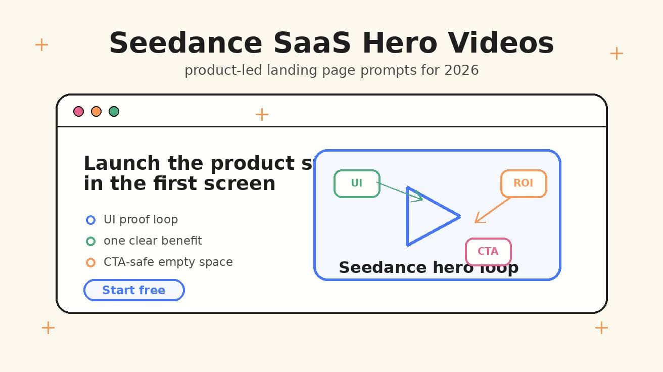 Seedance for SaaS Hero Videos 2026: 제품 중심 랜딩 페이지 프롬프트