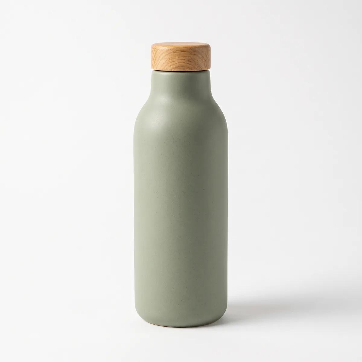 Referenzbild einer salbeigrünen Keramik-Trinkflasche