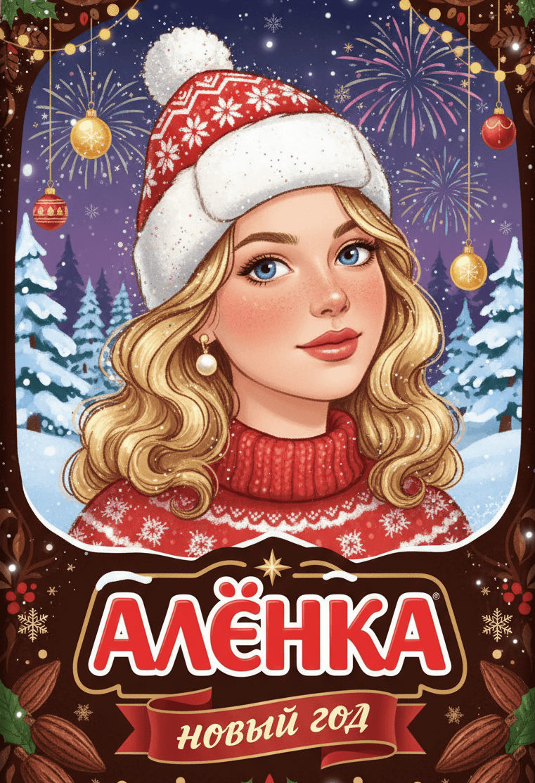 Alenka-style New Year portrait