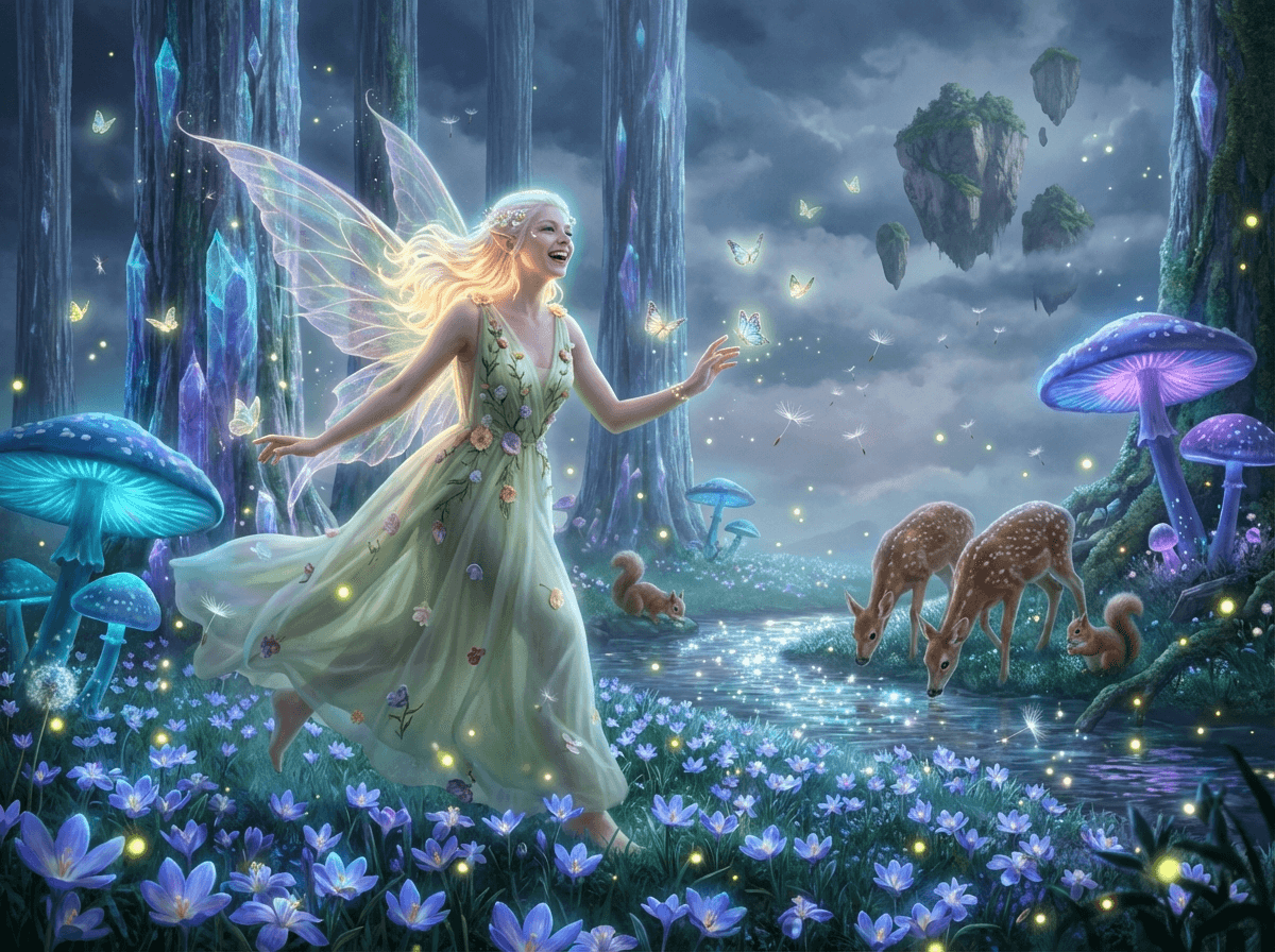 Elven maiden in an enchanted forest
