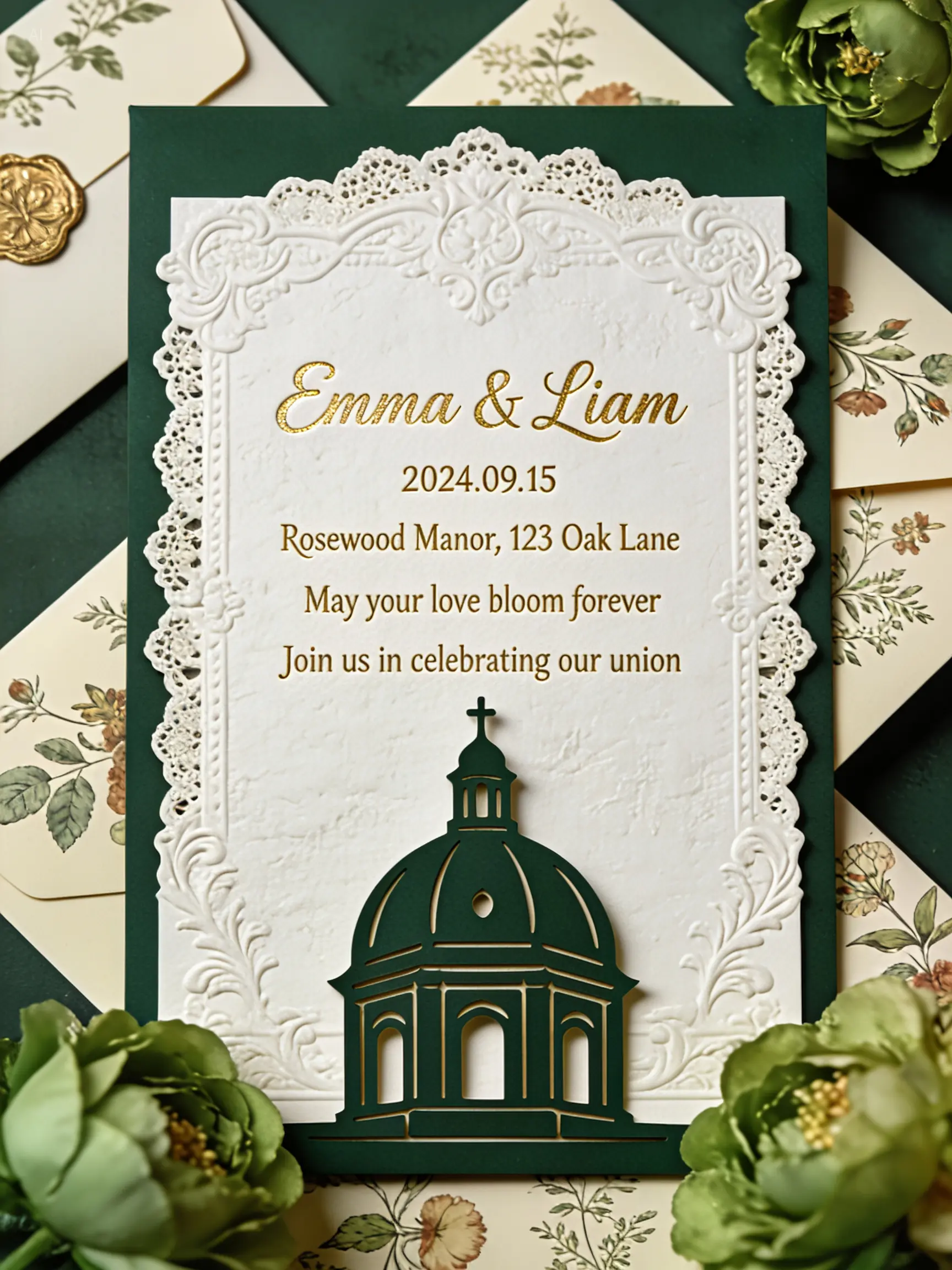 European wedding invitation