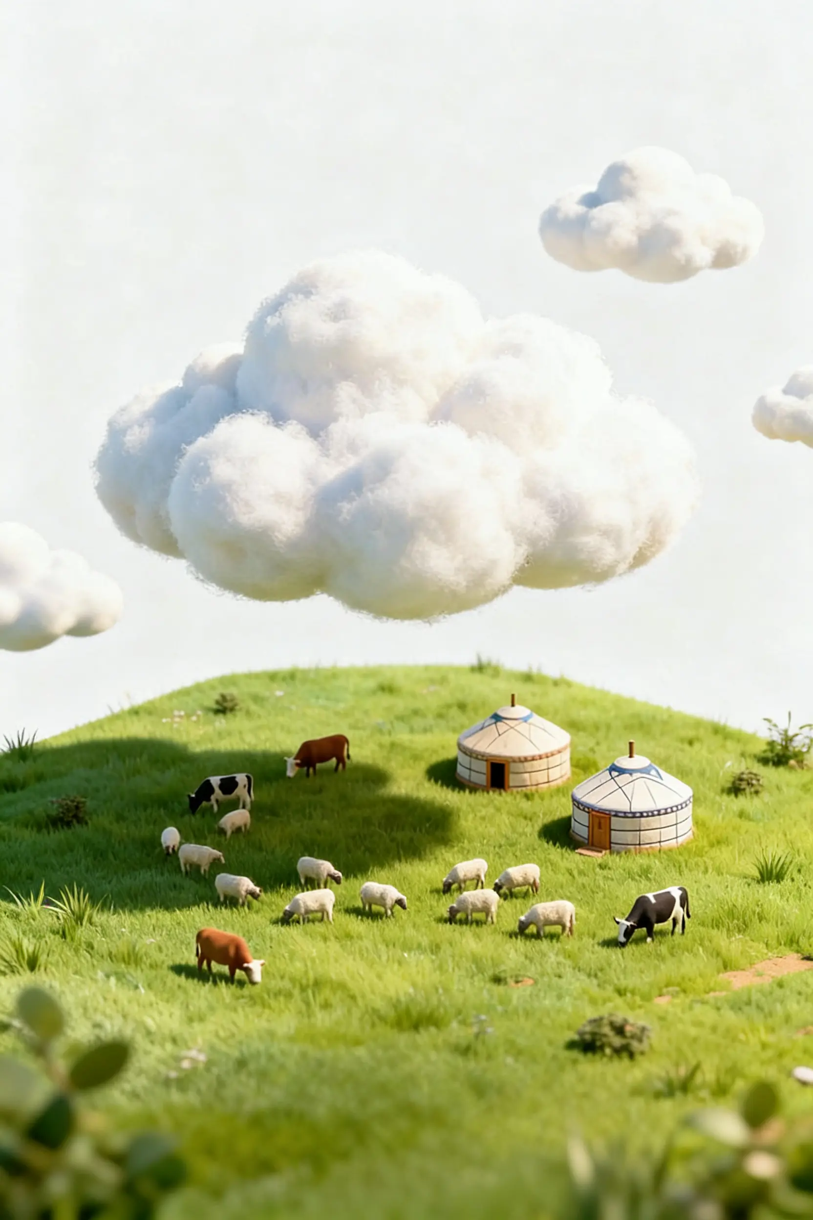 3D miniature yurt scene