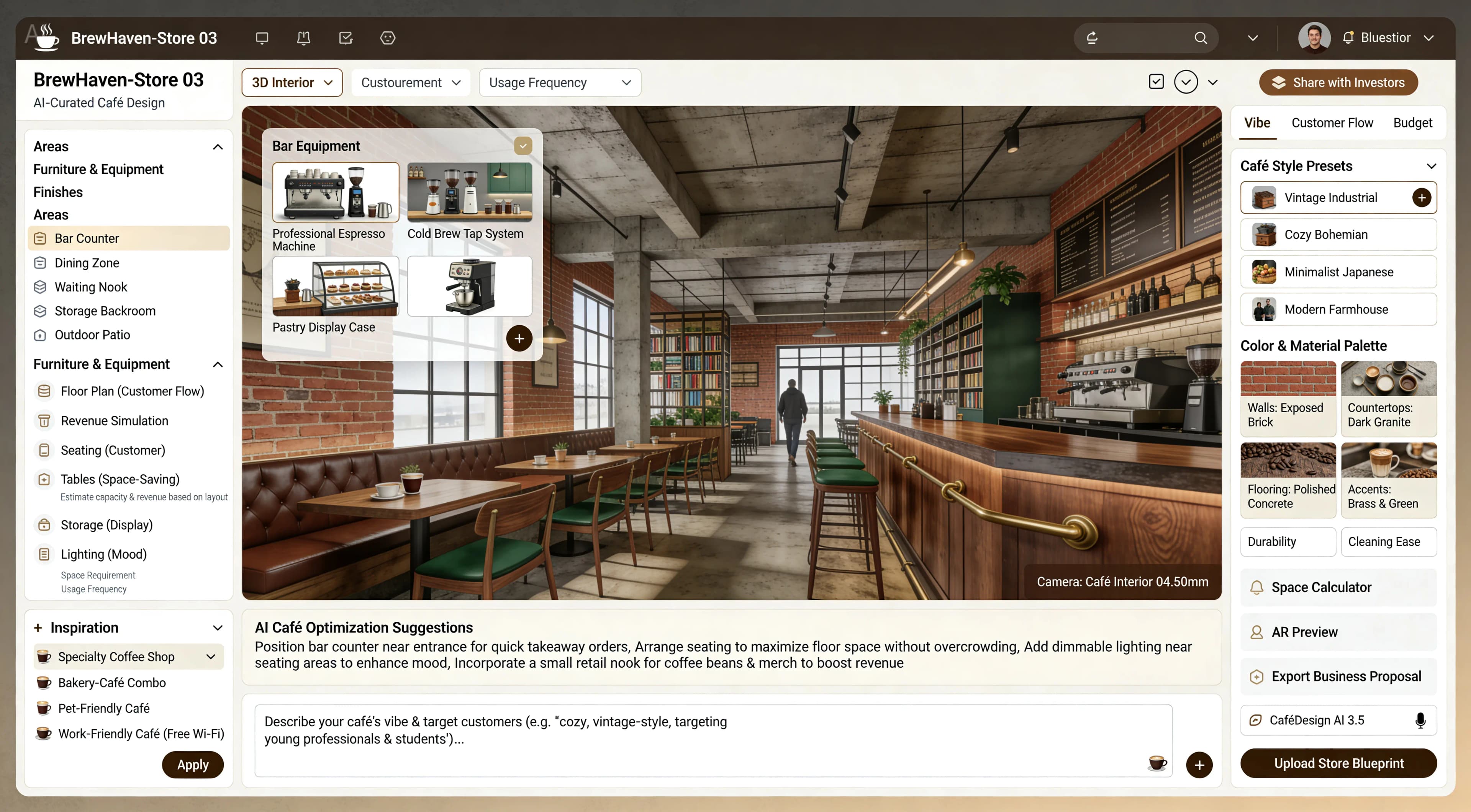 Cafe design SaaS promotional