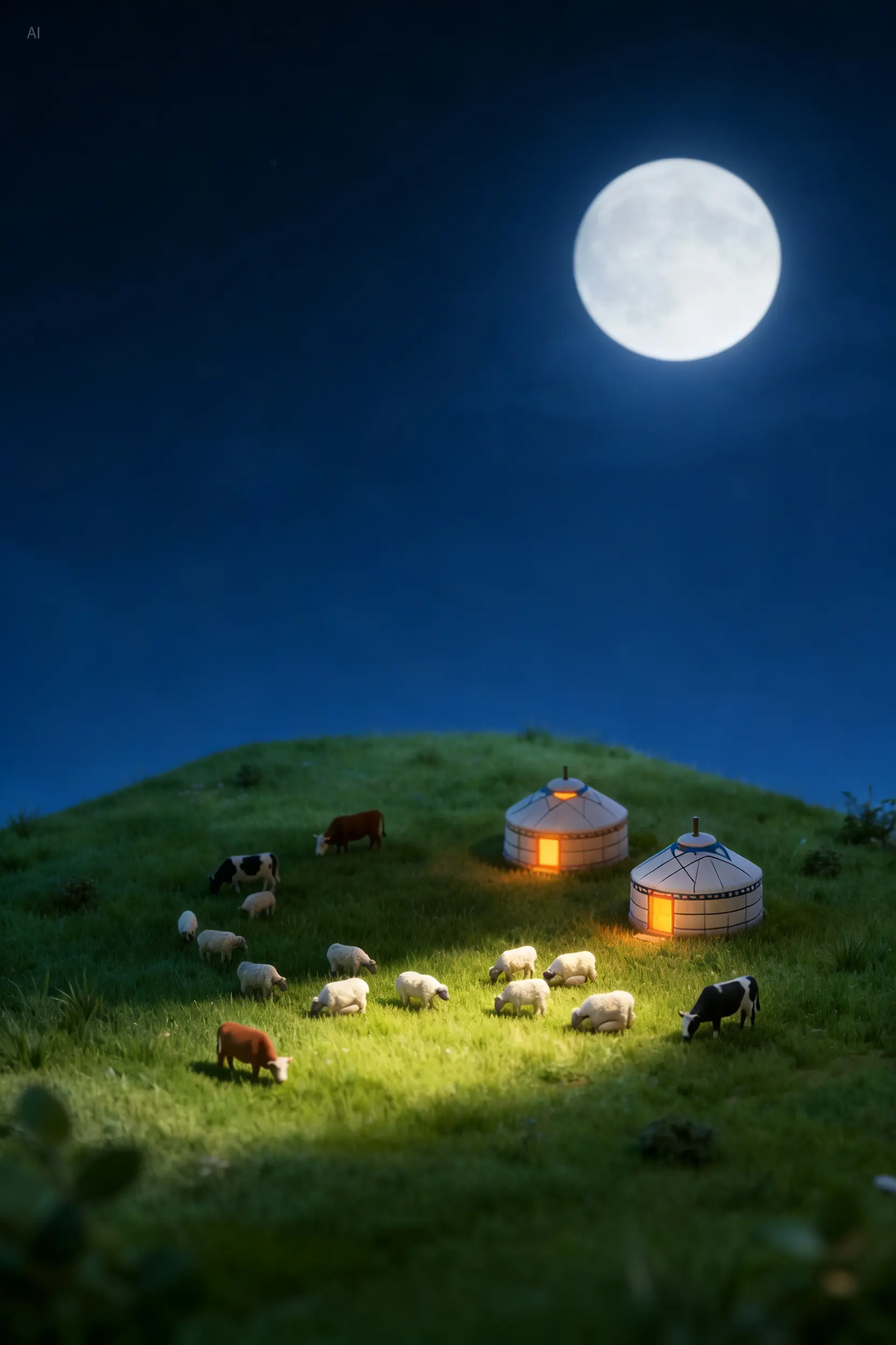 3D miniature yurt scene - result